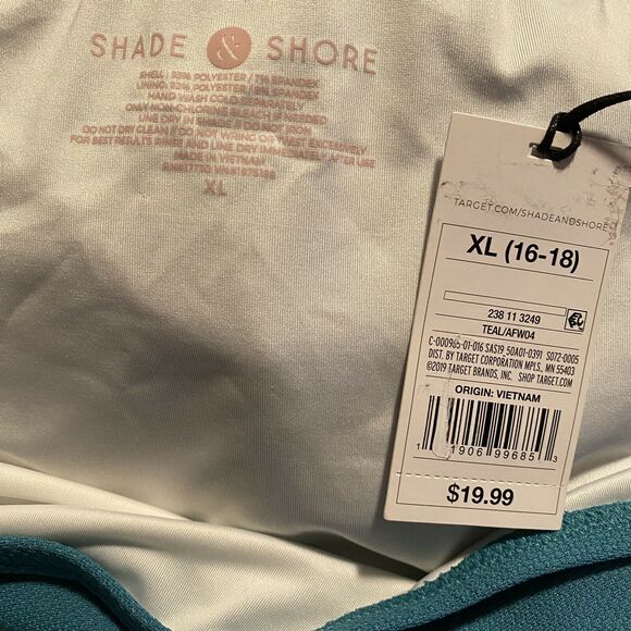 NWT Shade & Shore Textured Cheeky Bikini Bottoms XL Green - Picture 5 of 6